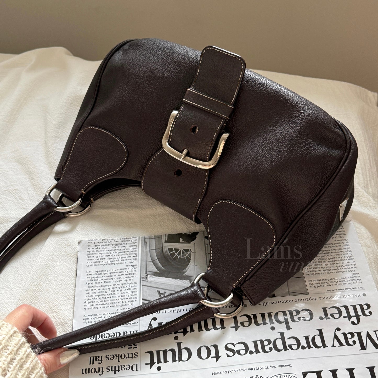 Vintage P r a d a機車hobo bag🏍️