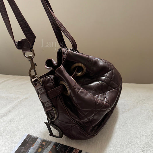 Vintage Dior 小羊皮cannage shoulder bag 25